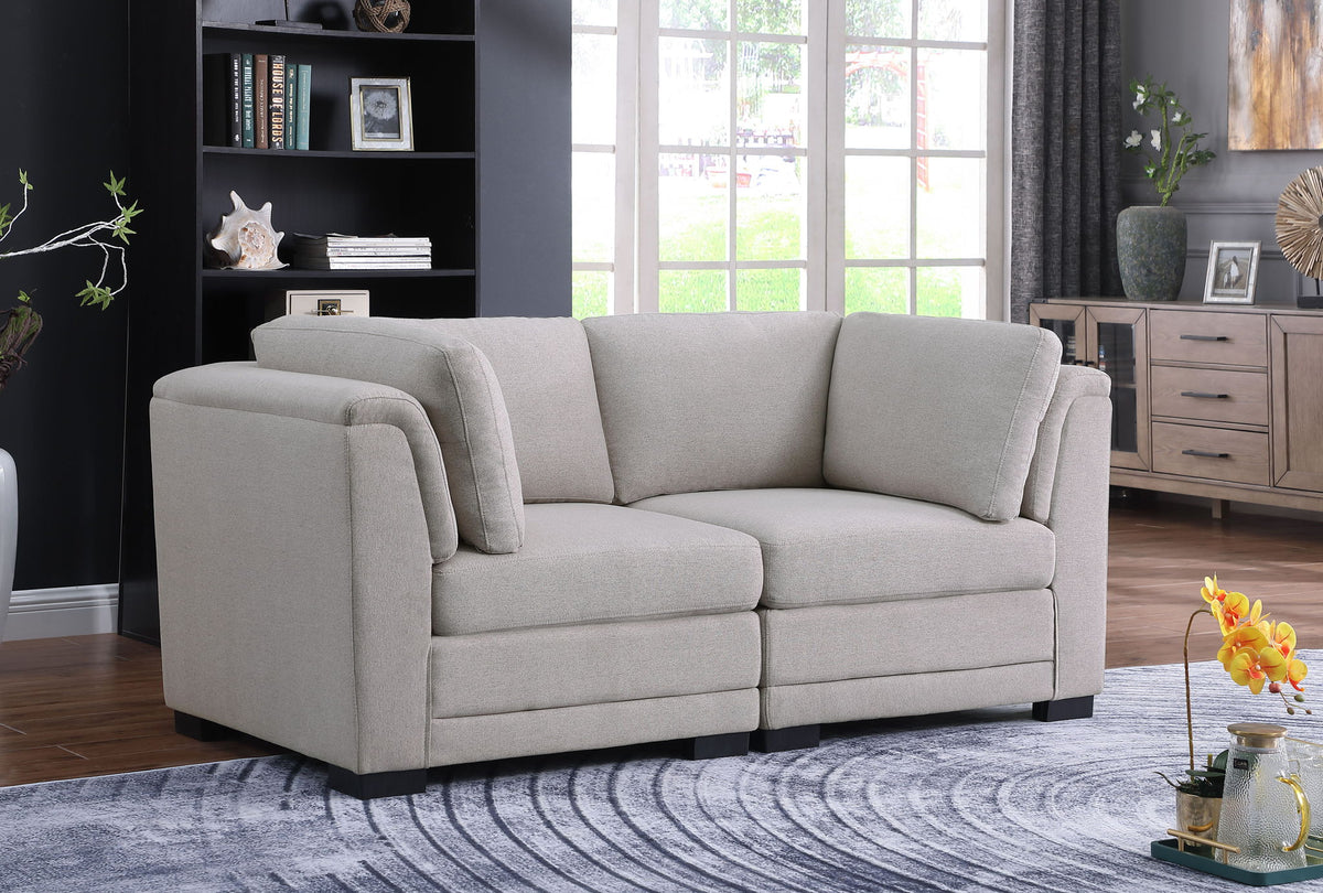 Kristin - Linen Fabric Loveseat - Light Gray by Lilola Home | Bel Furniture