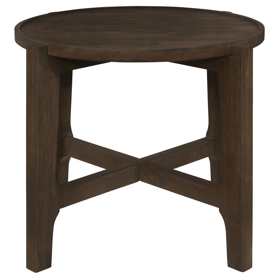 Cota - Round Solid Wood End Table - Dark Brown by Coaster Fine Furniture | Bel Furniture