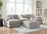 Aslan Court - Sectional With Ottoman Set Gray 5 Pc. - 4-Piece Sofa Pit Sectional, Ottoman by Benchcraft® | Bel Furniture