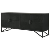 Riddell - 4 Door Wood Reeding Accent Cabinet - Matte Black by Coaster Fine Furniture | Bel Furniture