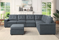 Isla - Fabric Sectional Sofa With Ottoman by Lilola Home | Bel Furniture