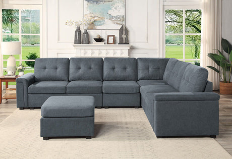 Isla - Fabric Sectional Sofa With Ottoman by Lilola Home | Bel Furniture