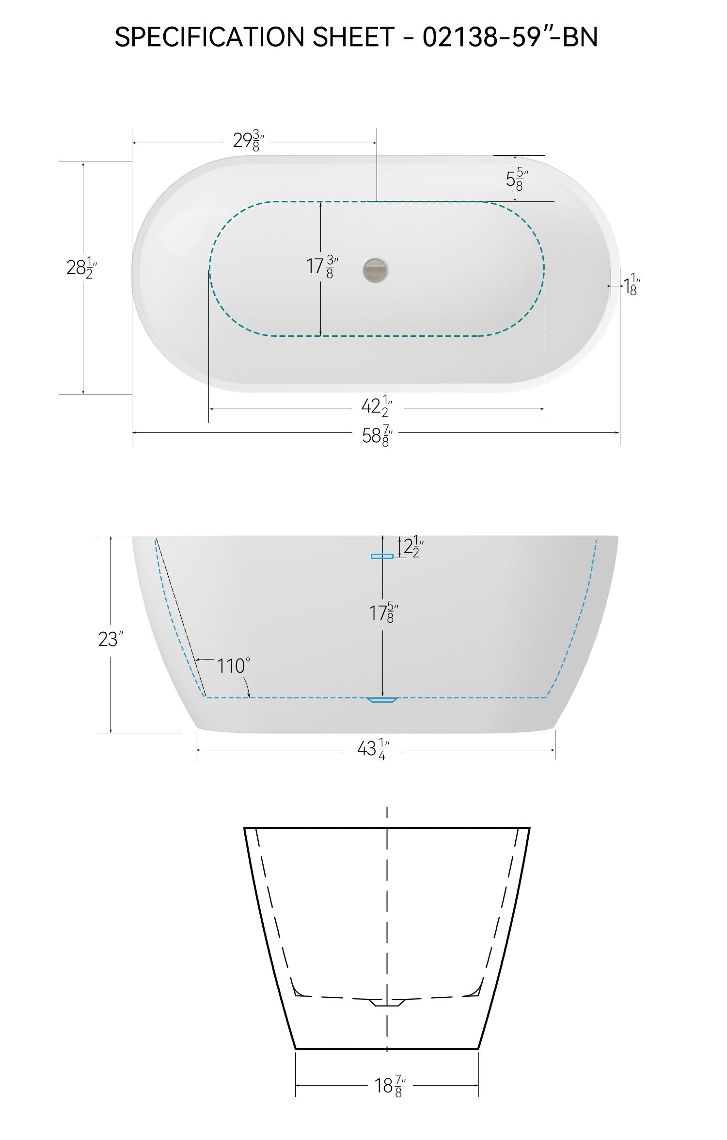 Acrylic Freestanding Soaking Bathtub With Integrated Slotted Overflow And Brushed Nickel Toe-Tap Drain, Cupc Certified