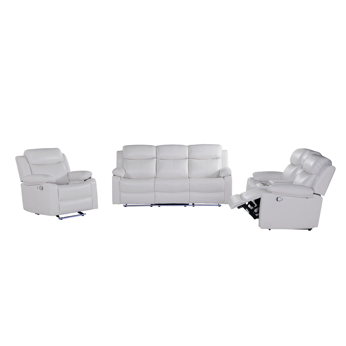 Blanche - Reclining Set With LED Lights With Pillow Top Arms