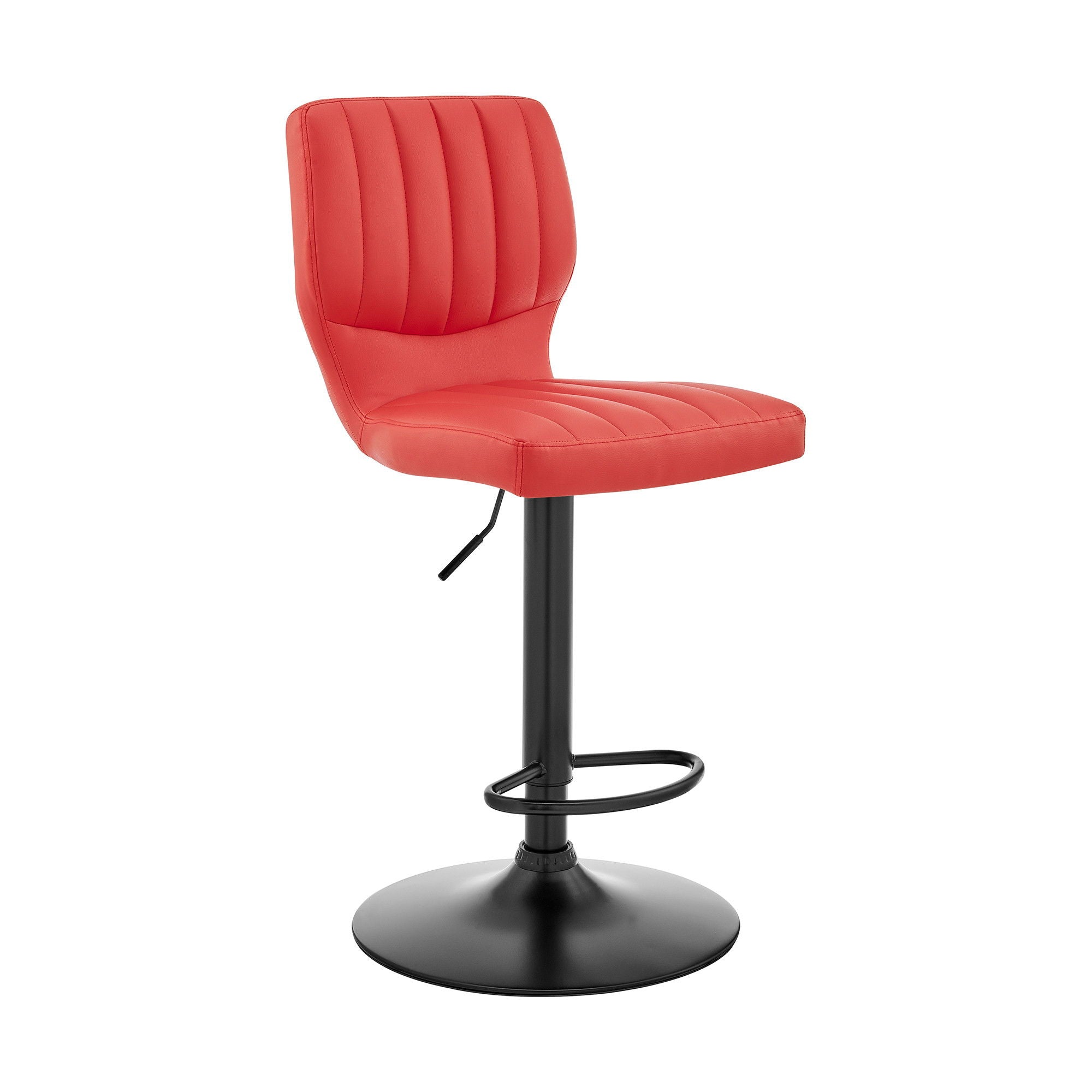 Swivel Adjustable Height Bar Chair - Red / Black