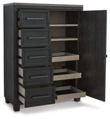 Foyland - Black / Brown - Door Chest by Signature Design by Ashley® | Bel Furniture