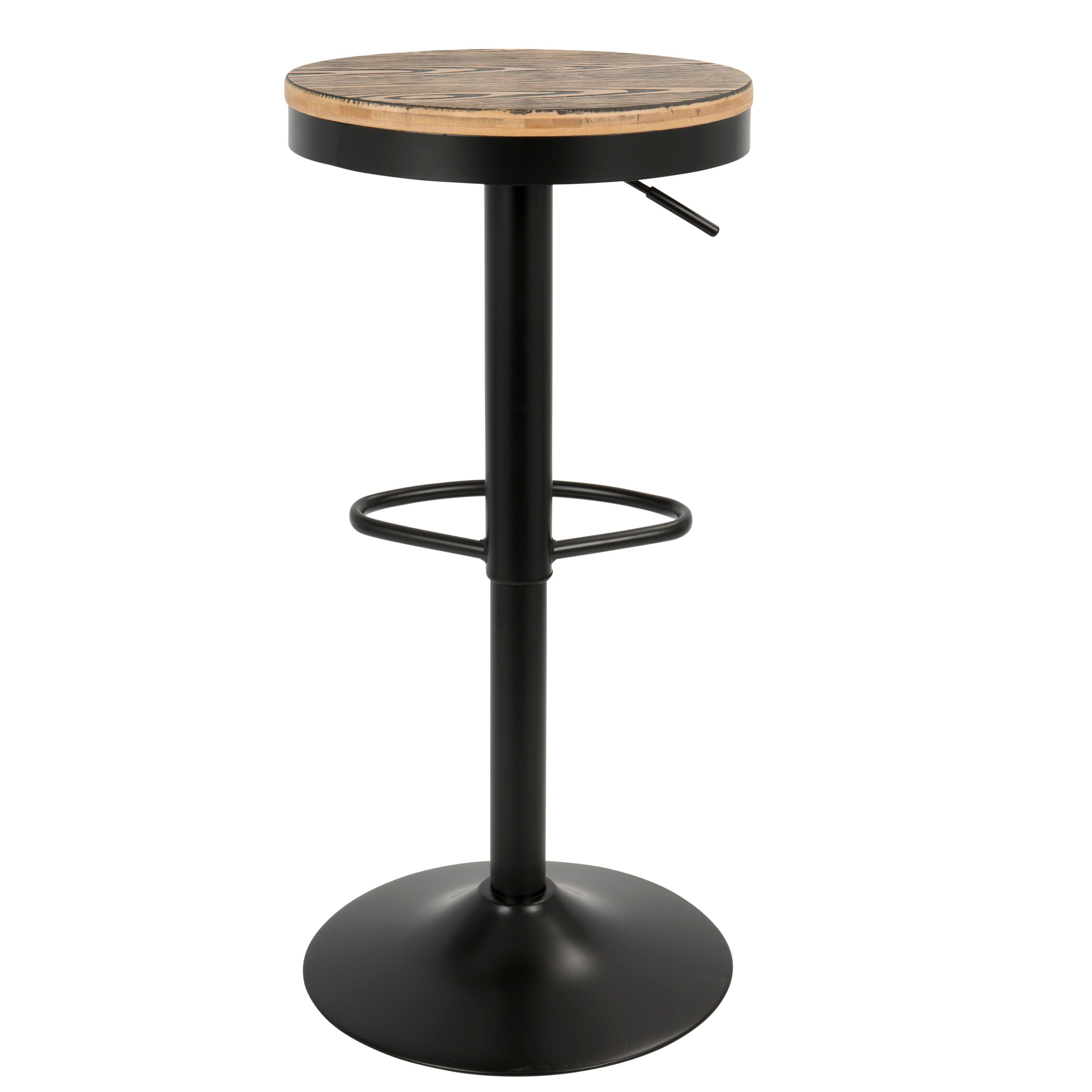 Dakota - Industrial Adjustable Barstool With Swivel (Set of 2) - Black / Brown / Grain