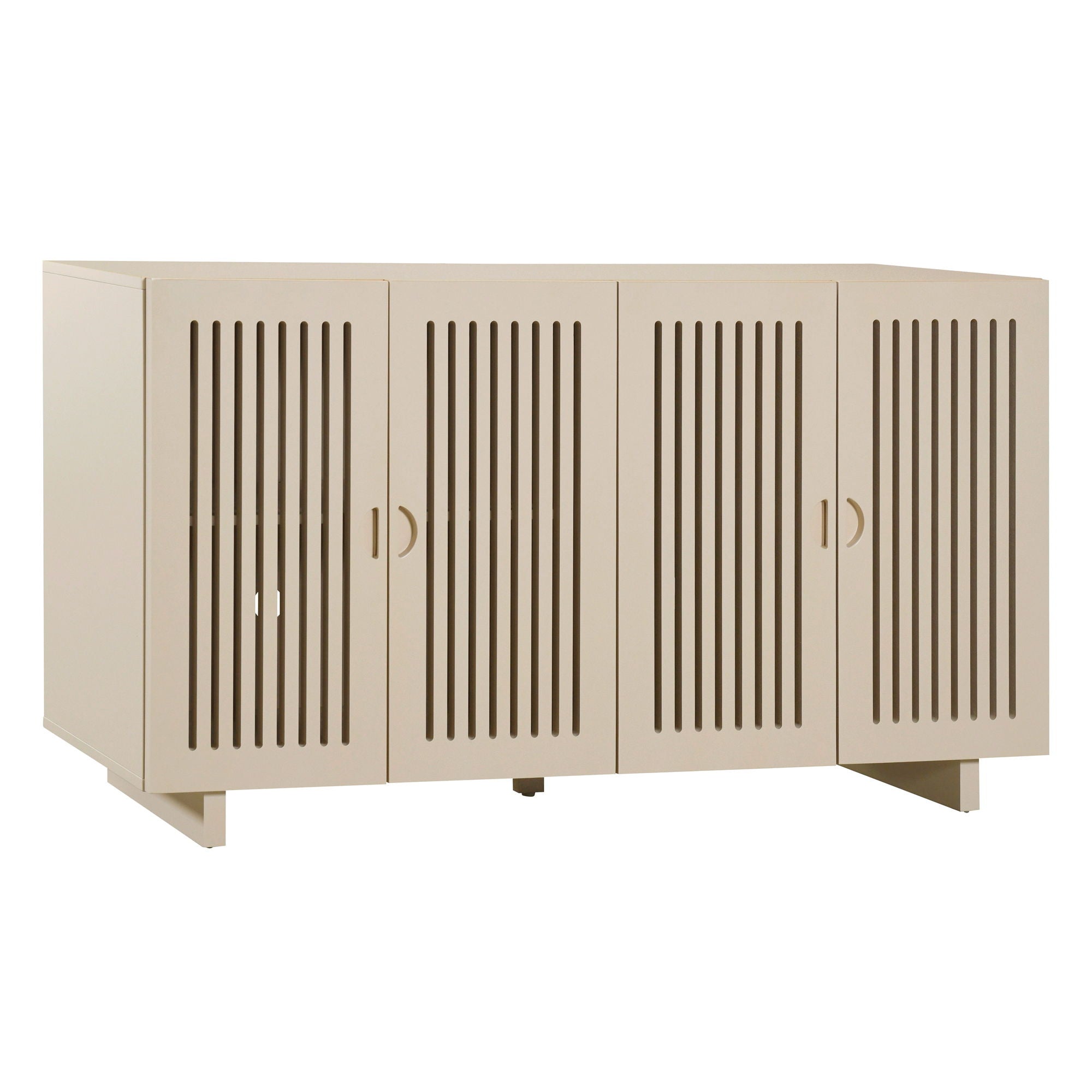 Modern Style Sideboard With Superior Storage Space, Hollow Door Design And 2 Adjustable Shelves For Living Room And Dining Room