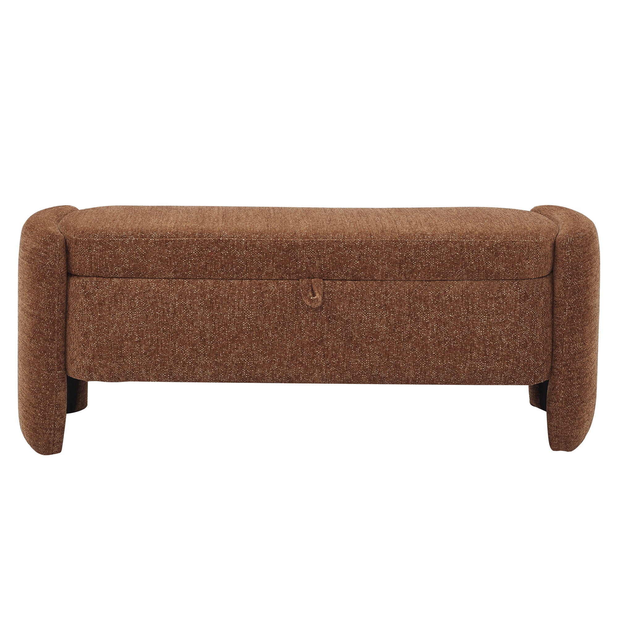 Oval Ottoman Storage Bench Chenille Bench With Large Storage Space For The Living Room, Entryway And Bedroom