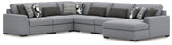 Bealton - Sectional Gray 6 Pc. Right Arm Facing Corner Chaise Sectional by Benchcraft® | Bel Furniture