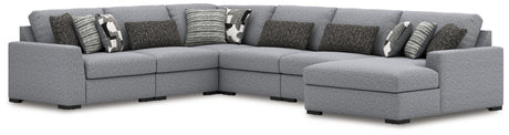 Bealton - Sectional Gray 6 Pc. Right Arm Facing Corner Chaise Sectional by Benchcraft® | Bel Furniture