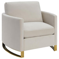 Corliss - Upholstered Arched Arm Accent Chair Beige by CoasterElevations | Bel Furniture