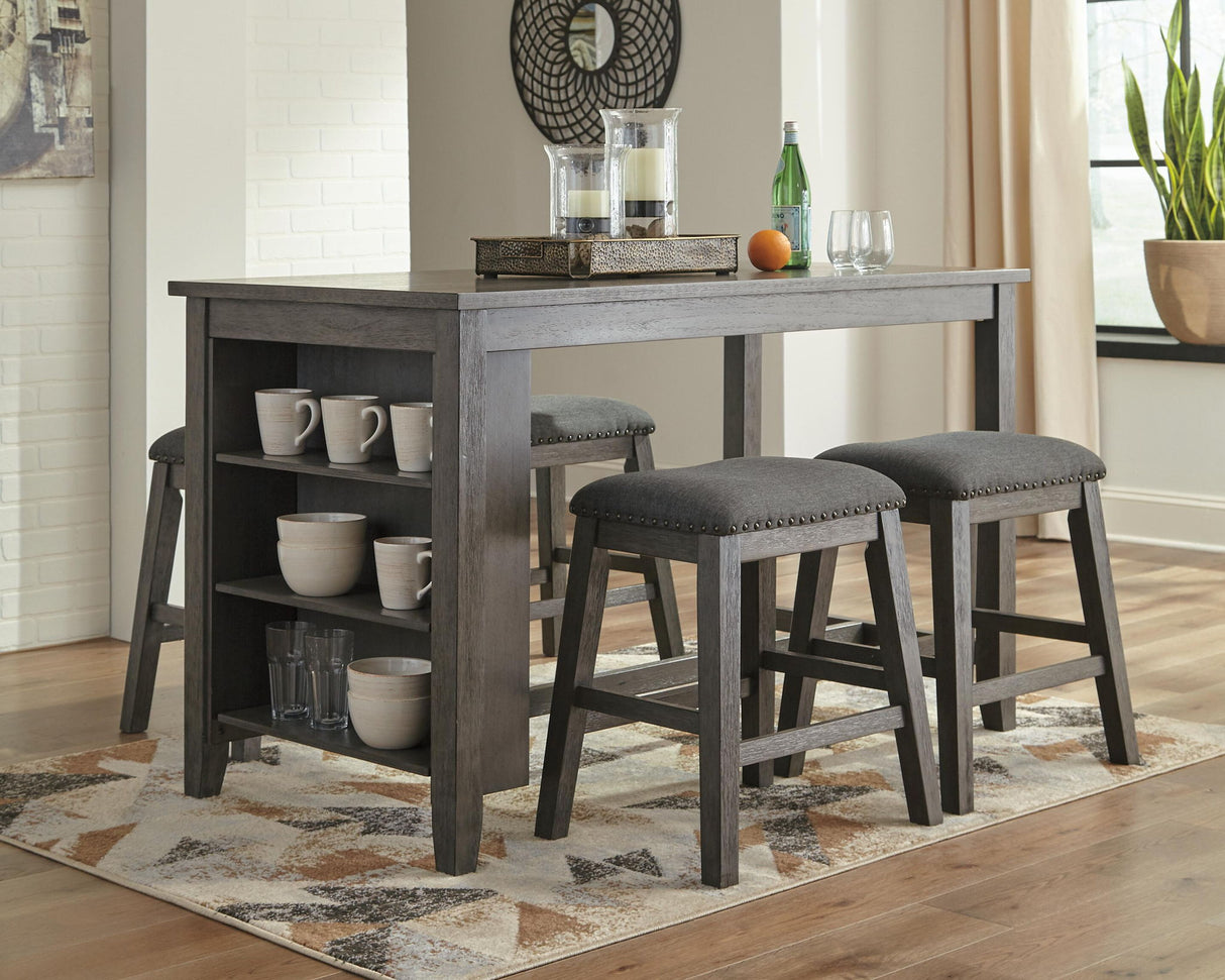 Caitbrook - Rectangular Dining Room Counter Table - Gray - view 5