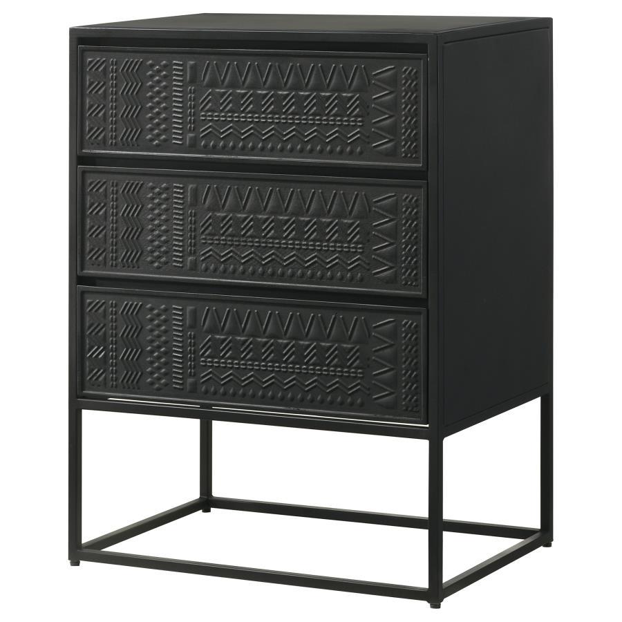 Alcoa - 3-Drawer Multi-Purpose Tall Accent Cabinet - Black