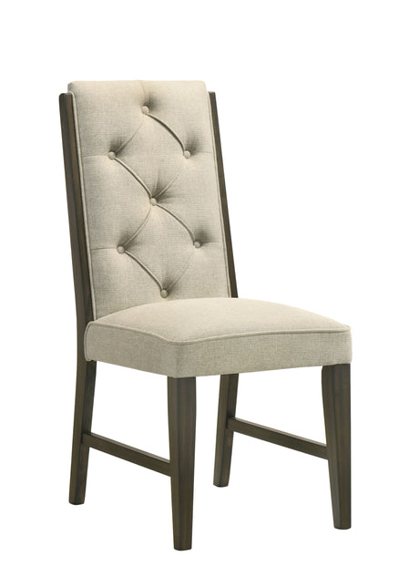 Herbert - Side Chair (Set of 2) - Espresso / Beige by Crown Mark | Bel Furniture