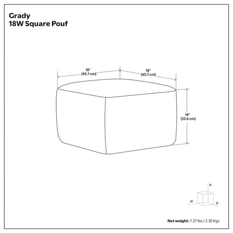 Grady - Handcrafted Square Pouf - view 8