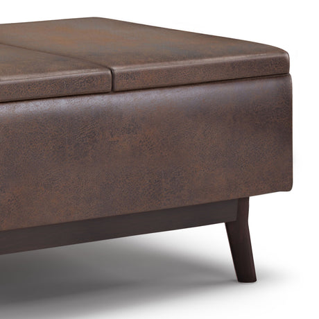 Owen - Tray Top Small Coffee Table Upholstered Storage Ottoman - view 11