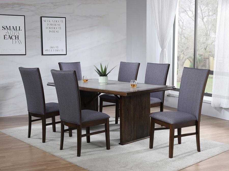 Sherwood - Rectangular Dining Table Set Dark Brown 7 Pc. Table, 6 Chairs by Coaster Fine Furniture | Bel Furniture