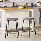 Modern Simple Counter Stool With Upholstered Seat (Set of 2) by Walker Edison | Bel Furniture