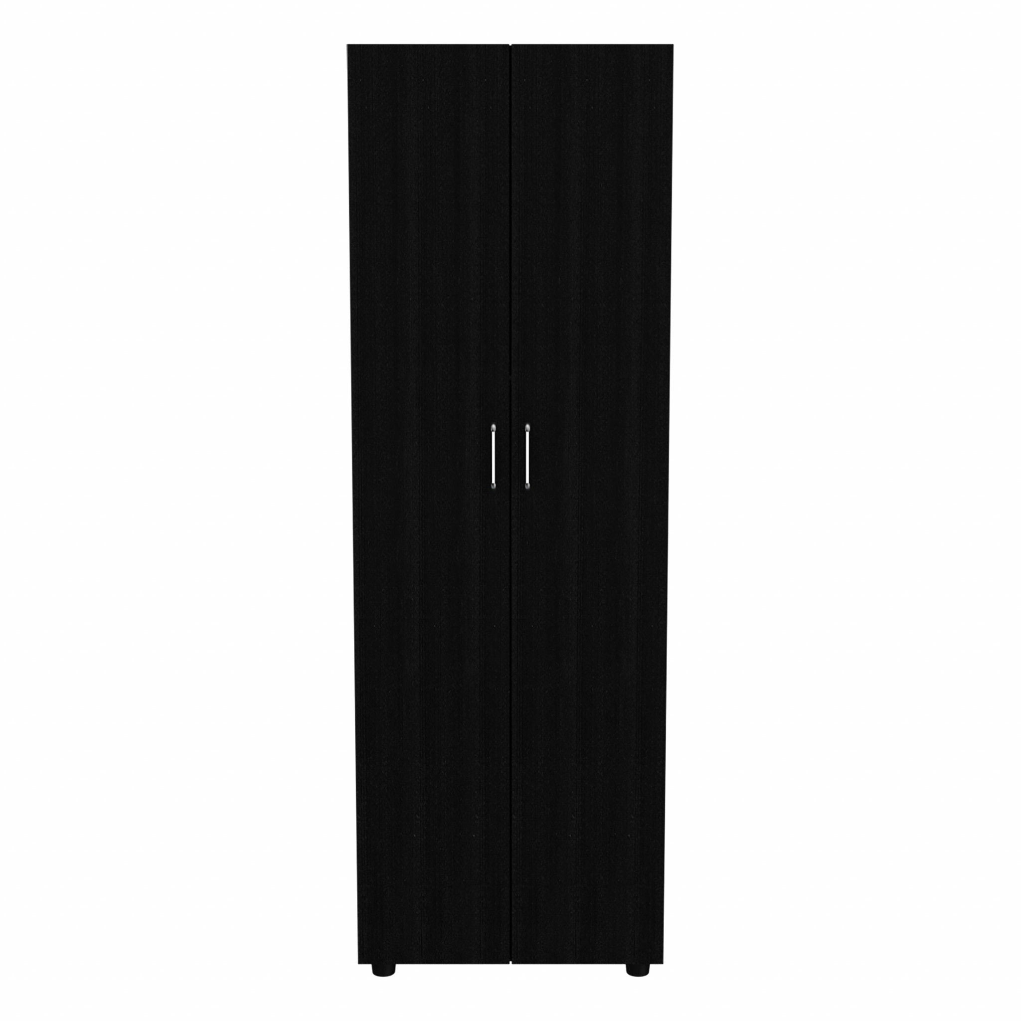 Tall Two Door Closet - Black