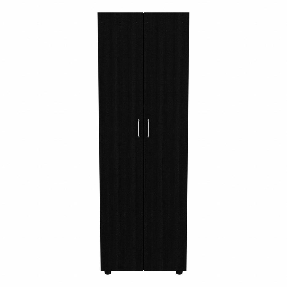 Tall Two Door Closet - Black