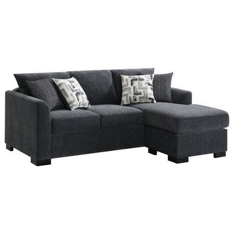 Storey - Upholstered Sleeper Sectional Chaise Sofa Dark Gray by CoasterEveryday | Bel Furniture
