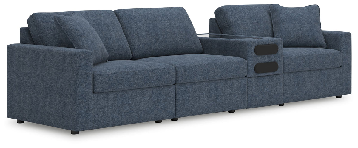 Modmax - Ink - Sectional Blue 4 Pc. Sectional With Audio Console by Signature Design by Ashley® | Bel Furniture