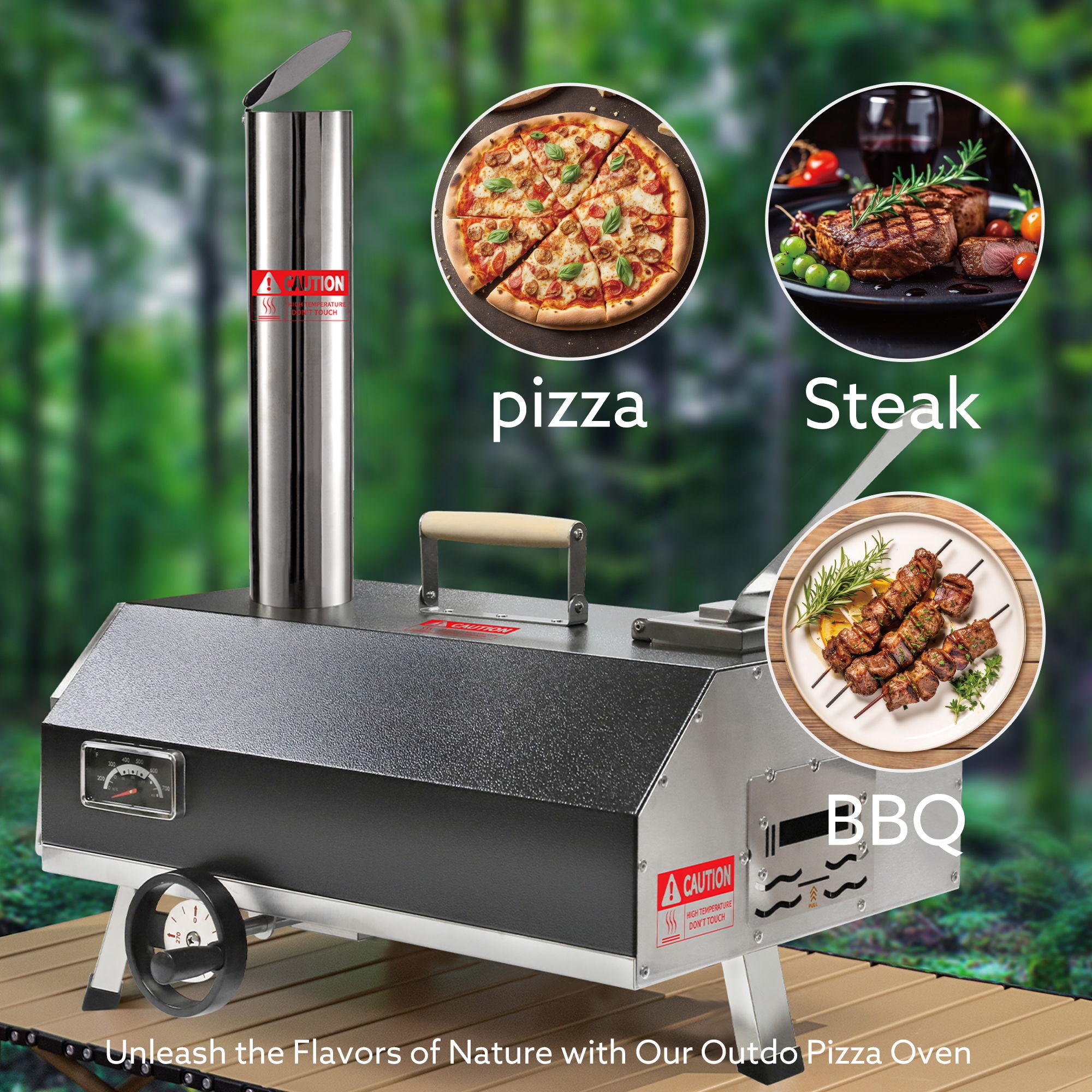 Semi-Automatic 12 Outdoor Pizza Oven Portable Wood Fired Pizza Oven Outdoor Cooking Pizza Maker Portable Pizza Oven For Authentic Stone Baked Pizzas