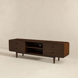 Alexa - Mid-Century Modern Style TV Stand - Dark Brown / Wood by Ashcroft Furniture | Bel Furniture