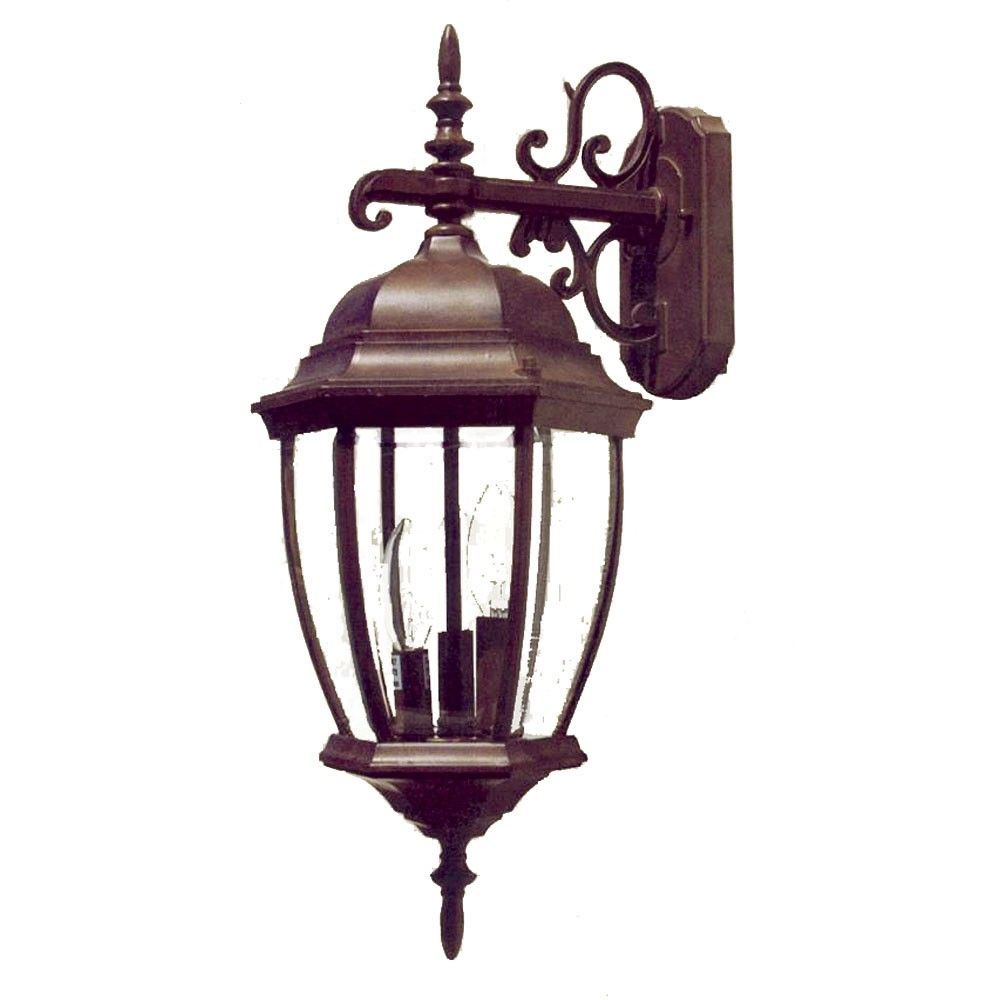 Hanging Ornamental Lantern Wall Light - Dark Brown