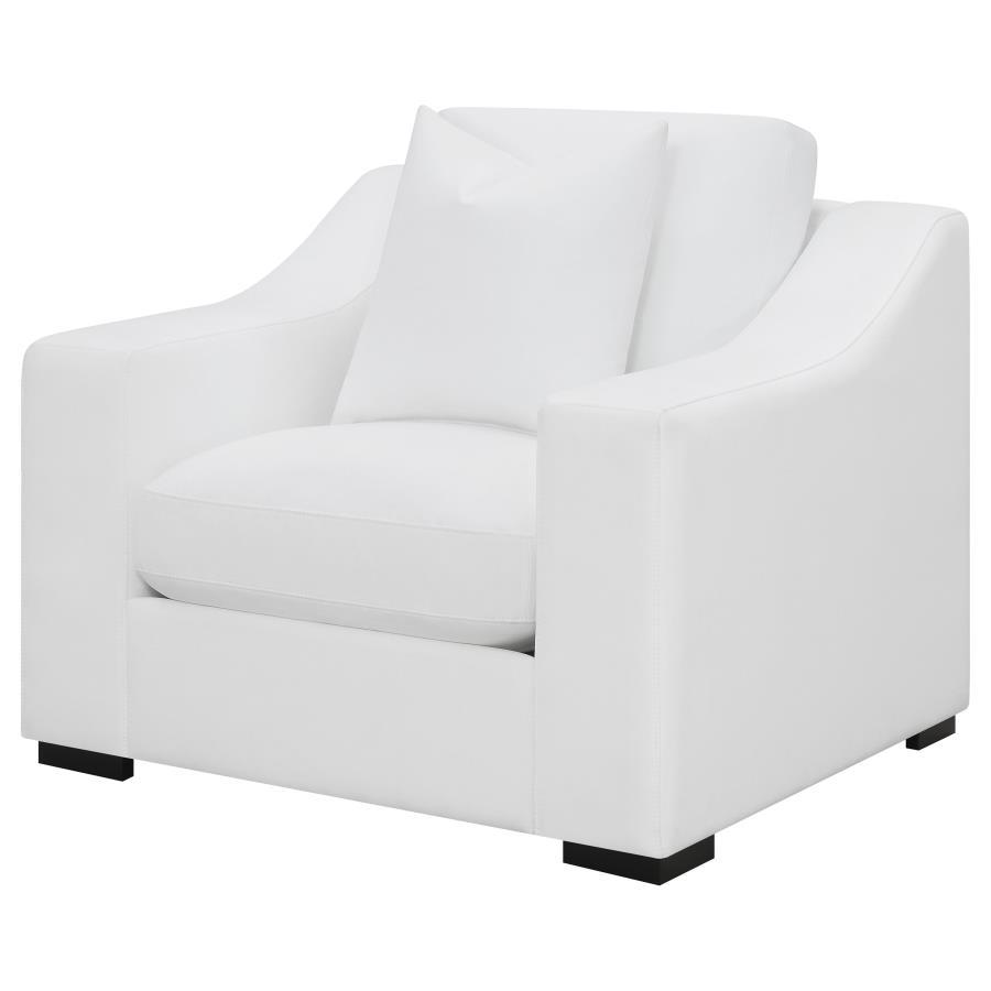 Ashlyn - Upholstered Sloped Arm Accent Chair - White by CoasterElevations | Bel Furniture