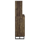 Mendoza - 2 Door Home Bar Cabinet Wine Storage - Rustic Oak by CoasterEveryday | Bel Furniture
