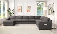 Waylon - Linen Sectional Sofa by Lilola Home | Bel Furniture