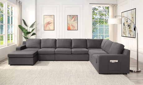 Waylon - Linen Sectional Sofa by Lilola Home | Bel Furniture