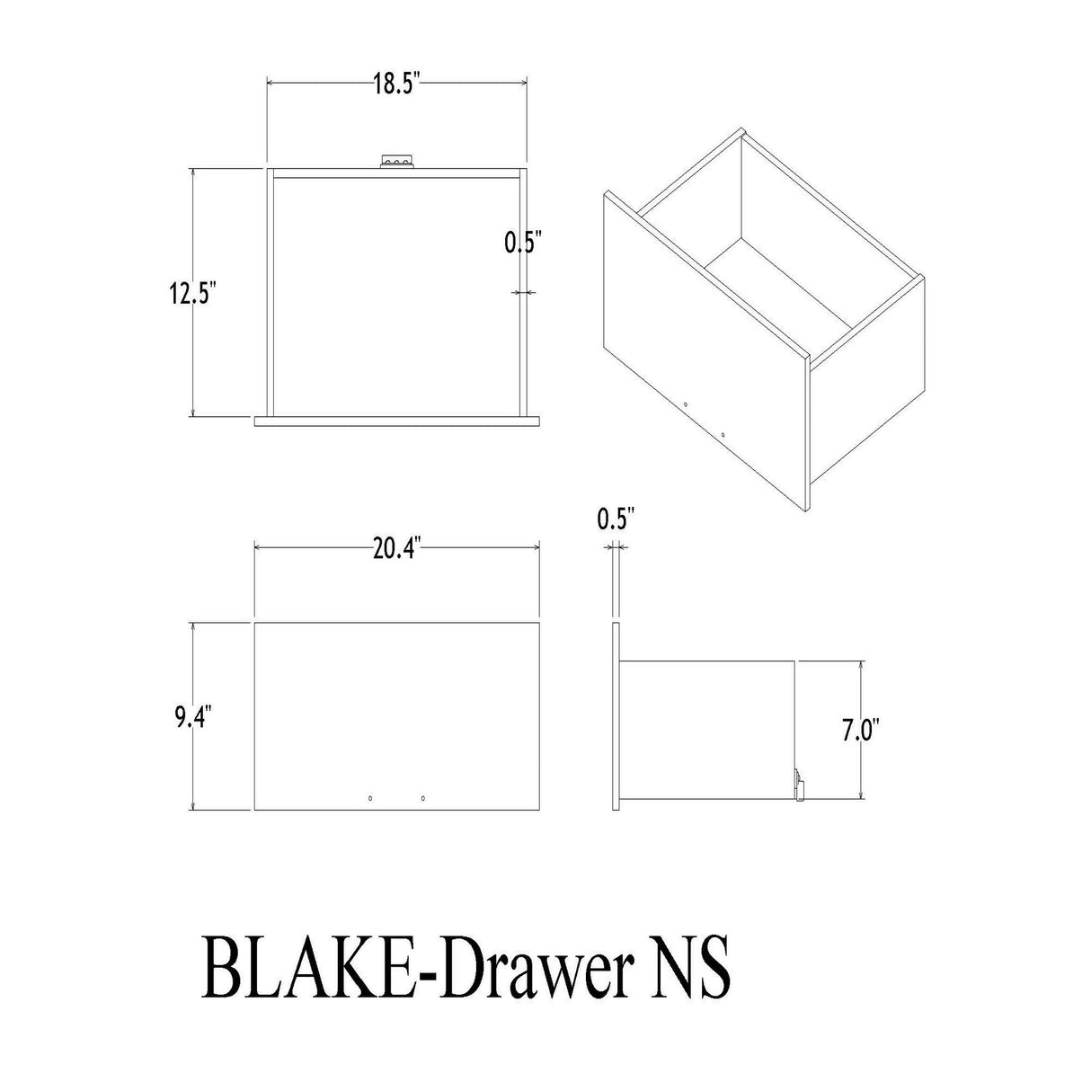 Lively - Nightstand With Glitter Detail And Thick Bar Handle Hardware - Black