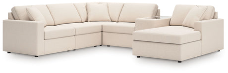 Modmax - Oyster - Sectional White 6 Pc. Sectional With Raf Corner Chaise, Laf Corner Chair And Storage Console by Signature Design by Ashley® | Bel Furniture