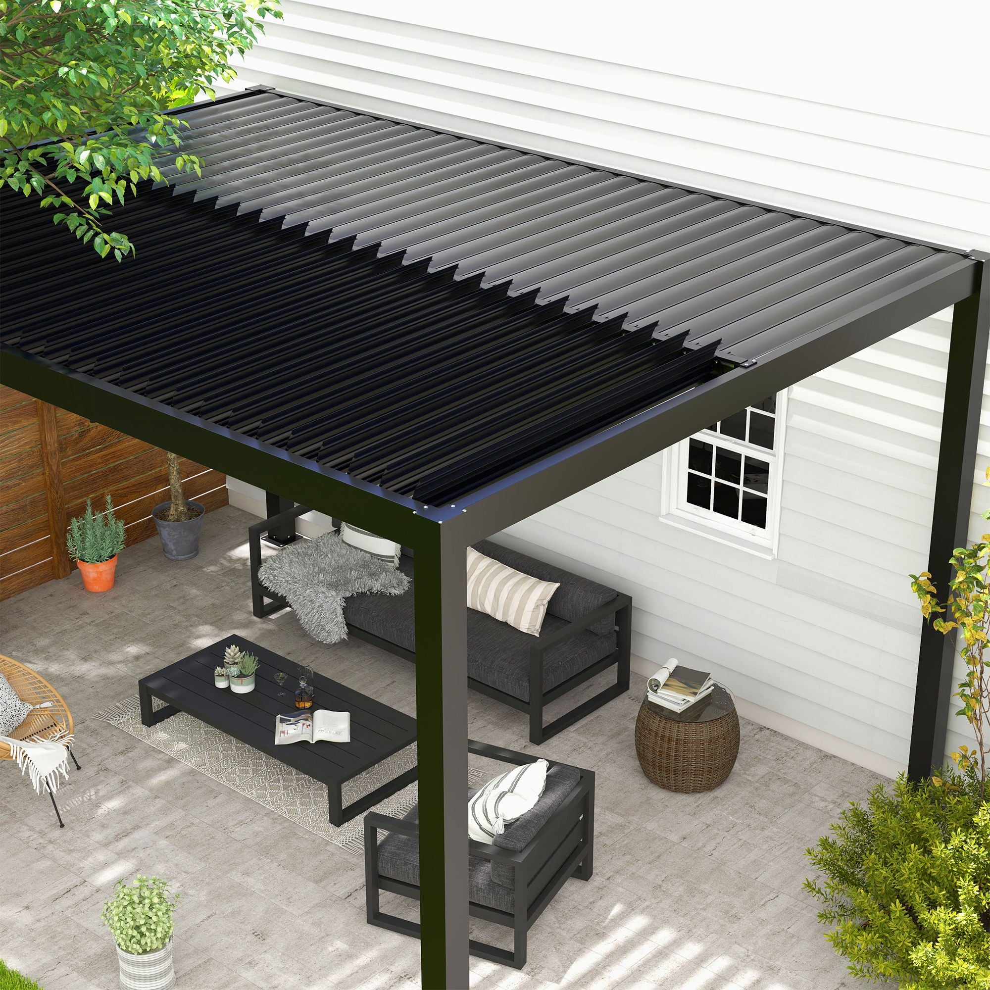 Louver Pergola Aluminium Frame & Louvers