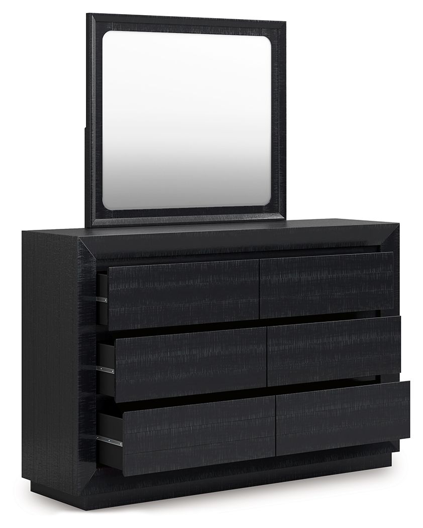 Londer - Black - Dresser And Mirror by Millennium® by Ashley | Bel Furniture