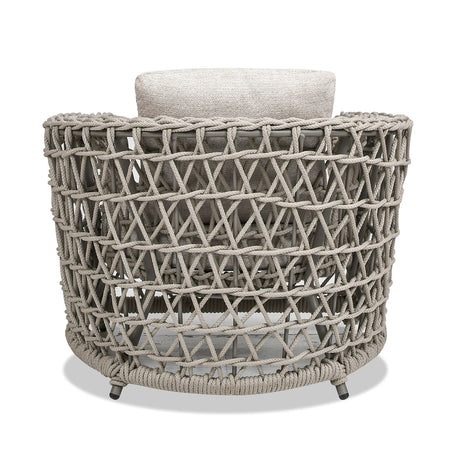 Everly - Frame Barrel Deep Seating Patio Arm Chair Axroma Olefin - Oat Beige by Jennifer Taylor Home | Bel Furniture