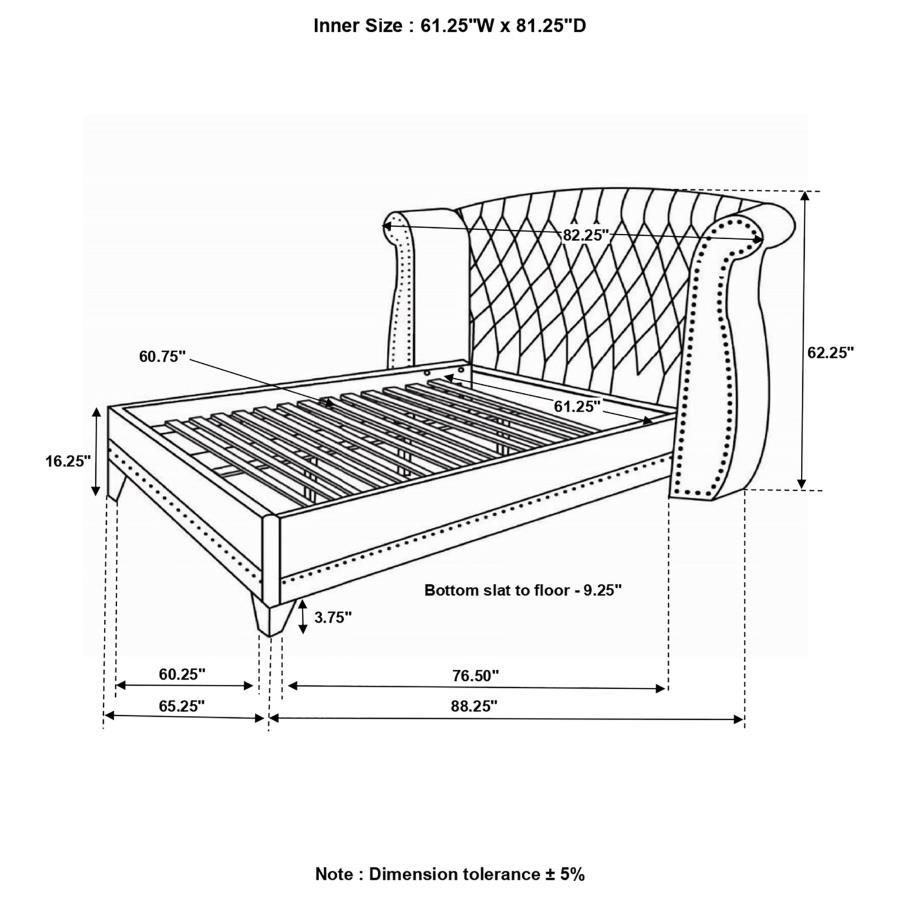 Barzini - Wingback Tufted Bed