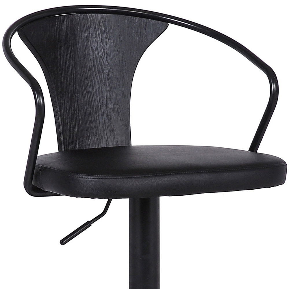 Swivel Low Back Adjustable Height Bar Chair - Black