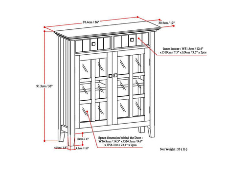 Acadian - Handcrafted Entryway Storage Cabinet by Simpli-Home | Bel Furniture