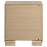 Arielle - 2-Drawer Bedroom Nightstand With Casters - Light Oak