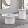 Rowena - Faux Marble Coffee Table Set White 2 Pc. Coffee Table, End Table by Coaster Fine Furniture | Bel Furniture