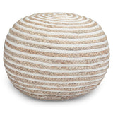 Yolanda - Round Pouf - Natural by Simpli-Home | Bel Furniture