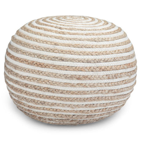 Yolanda - Round Pouf - Natural by Simpli-Home | Bel Furniture