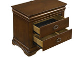 Garland - 3-Drawer Nightstand Bedside Table - Brown Cherry