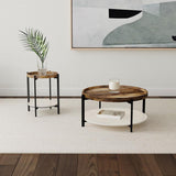 Adhvik - Round Table With Marble Shelf by Coaster Fine Furniture | Bel Furniture