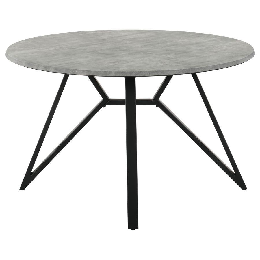 Neil - 5 Piece Round Dining Table Set Concrete - Gunmetal by CoasterEveryday | Bel Furniture