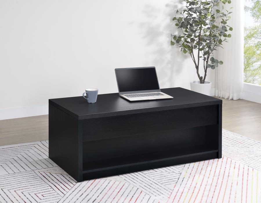 Knapp - Lift Top Cocktail Coffee Table With Dual Drawers - Black by Coaster Fine Furniture | Bel Furniture